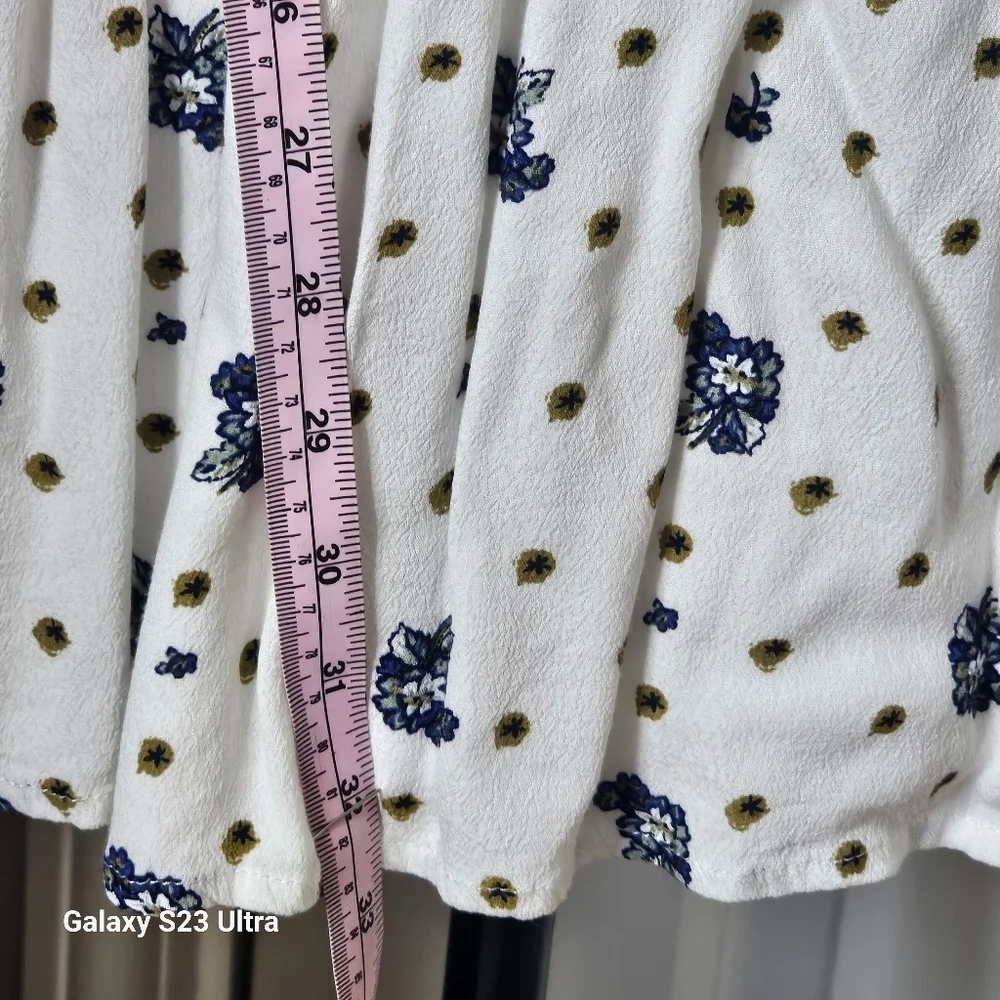 Free people Tea Combo Blue Flower Dress Long‎ Sleeves Women Size Medium - Picture 6 of 11